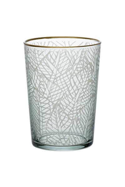 OEM Exotic Green Glass Water Glass with Gold Rim 460ml