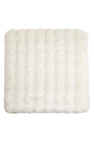 OEM Perna Scaun Decorativa Off White din Imitatie de Blana cu Model Reliefat ...