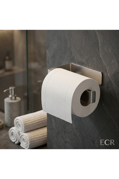 Ecr Yapışkanlı Paslanmaz Çelik Tuvalet Kağıtlığı Askısı Delmesiz İnox
