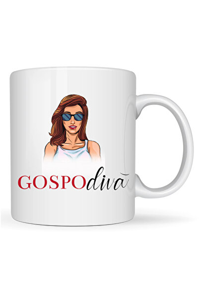 INOVATIX Cana personalizata “Gospodiva” alba, 330ml
