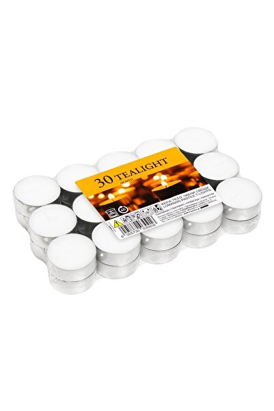 OEM Λευκά κεριά σε σχήμα χαπιού Ø3.5x1.5cm - 30 τεμάχια