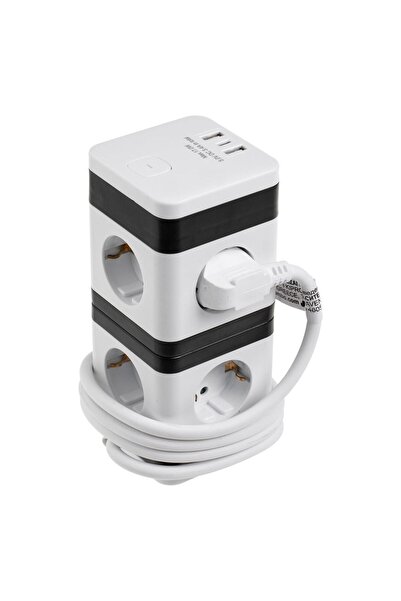 OEM Πολύπριζο Πύργος με 8 πρίζες Schuko, 2 θύρες USB & 1 USB-C 3680W