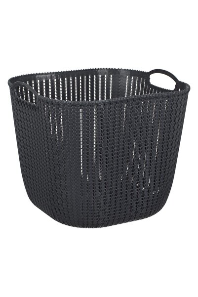 OEM Gray Plastic Storage Basket Chain Pattern with Handles 38L