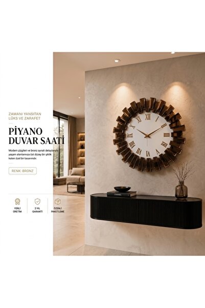 AYNALI PİANO DUVAR SAATİ