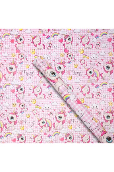 OEM Pink Wrapping Paper Roll with Rainbow Unicorn Pattern 150x70cm