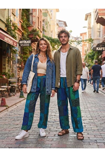 AYASOFYA OTANTIK Unisex Νεπαλέζικο έθνικ αυθεντικό παντελόνι μποέμ με ελαστικ...