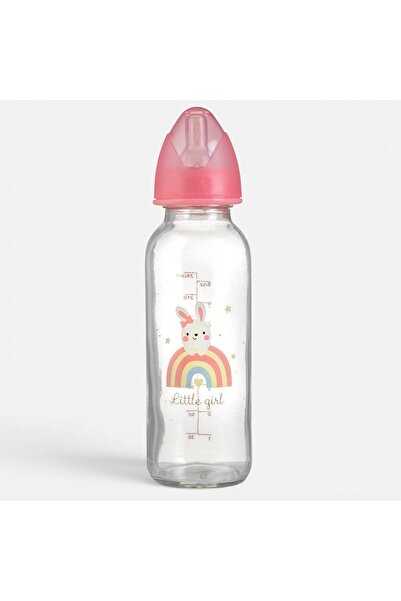 OEM Biberon din Sticla cu Tetina din Silicon Model Iepuras 240ml - Honey Baby