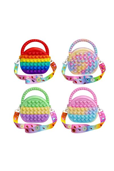 OEM Παιδική Τσάντα Pop It με Καρδιές και Λουρί Ώμου – Kids Pop It Heart Cross...