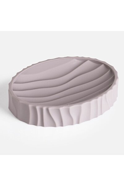 OEM Savoniera din Plastic Ovala Taupe Model Waves 13x10x2,5cm