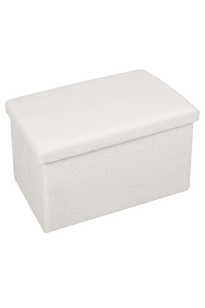 OEM White Teddy Stool with Storage Space 60x36x36cm