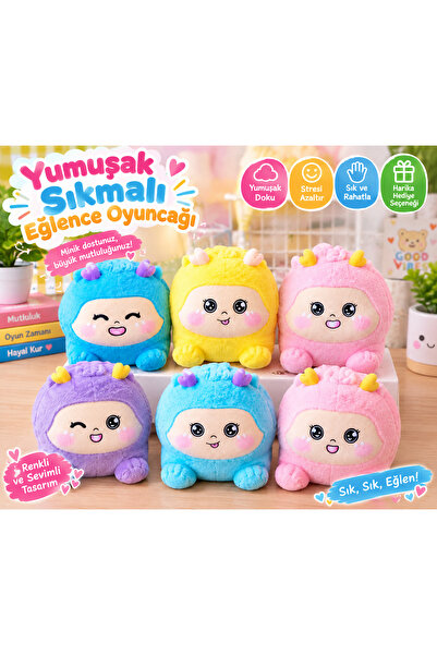 Meyra Accessories Squish Sevimli Sıkılabilir Stres Giderici sevimli Dostlar - Renkli ve Yumuşak