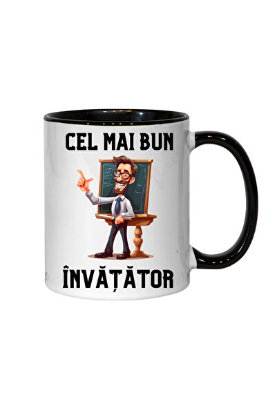 INOVATIX Personalized mug - The best teacher! black interior, 330 ml