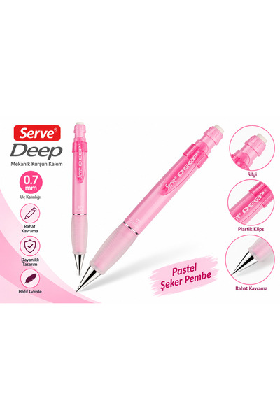 Deep Pastel Şeker Pembesi 0.7 mm Mekanik Kurşun Kalem