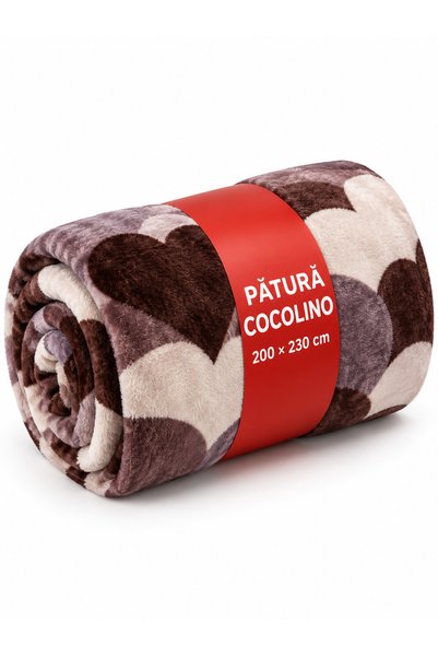 OEM Pătură cocolino din poliester, 200 × 230 cm, moale, pentru pat dublu
