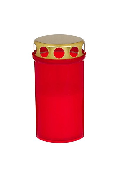 OEM Κόκκινο Διακοσμητικό Κερί με Καπάκι Ø6x11.5cm