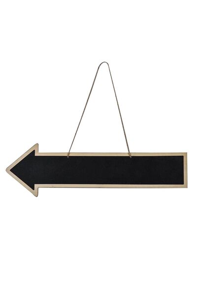 OEM Indicator Decorativ Petrecere Sageata din Lemn cu Tabla Neagra 50cm