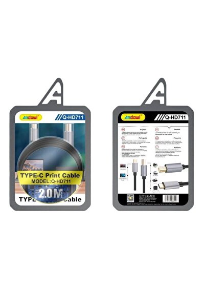 OEM Andowl Καλώδιο εκτυπωτή Type-C 2.0M Q-HD711 - Type-C Print Cable
