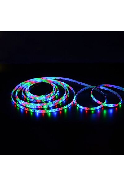 OEM Banda Strip Light Autocolanta RGB LED cu Lumina Alba si Telecomanda 12V - 3m