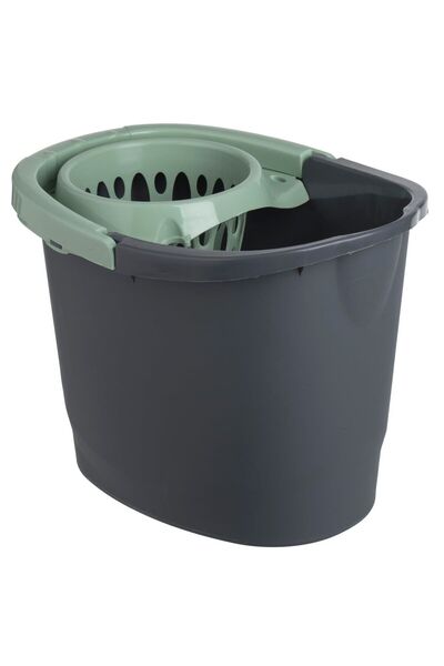 OEM Galeata Ovala pentru Mop Neagra cu Storcator de Culoare Menta 15L