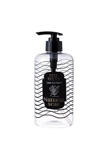 OEM Transparent Plastic Dispenser with Black Stripes for Liquid Soap 500ml