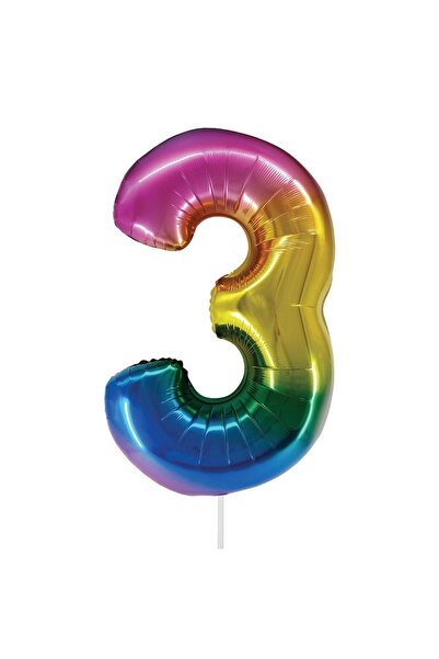 OEM Balon de Petrecere Curcubeu Metalizat din Folie Nr.3 - 82cm
