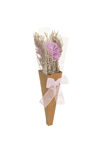 OEM Buchet cu Flori Artificiale Trandafiri Lila in Ambalaj 30cm