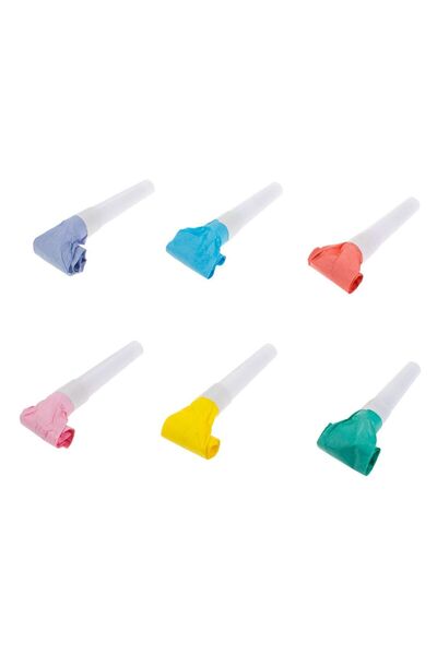 OEM Set of Party Blowers in Different Pastel Colors - 15pcs