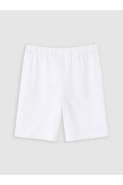 LC Waikiki Ozmarka New Season White Large Size Women's Shorts Leggings with E...