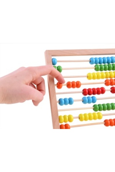 Jokomisiada Abac școlar, ramă de numărat pentru copii, cu mărgele colorate din lemn, ZA4448