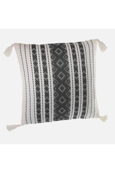 OEM Perna Alb Neagra cu Ciucuri 40x40cm
