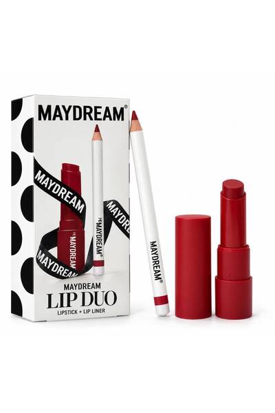 MAYDREAM أحمر شفاه (روج) ومحدد شفاه (ليب لاينر) بتركيبة ثابتة ومريحة للشفايف.