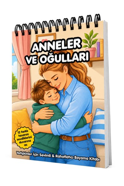 Pembe Yayınevi Mandala Boyama Kitabı - Yetişkinler İçin Rahatlatıcı Boyama Sayfaları - Anneler ve Oğulları