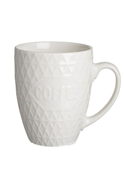 OEM New Bone White Mug with Embossed Patterns 400ml