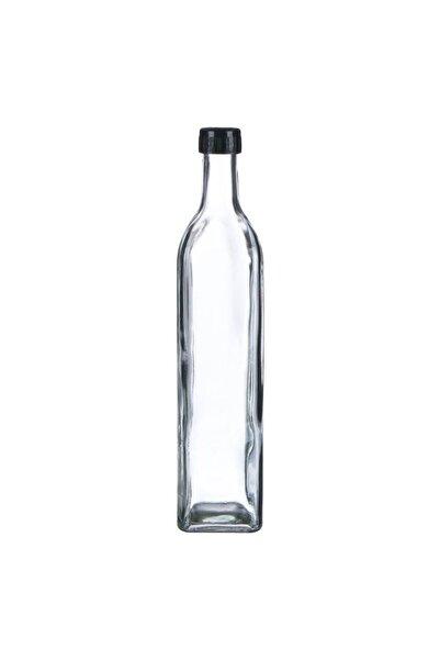 OEM Recipient din Sticla Transparenta cu Capac Negru pentru Ulei 250ml