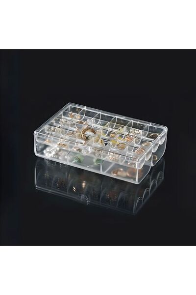 OEM Suport Organizator din Plastic Transparent cu 2 Nivele pentru Bijuterii 1...