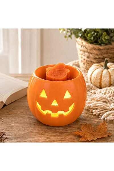 OEM Orange Halloween Pumpkin Ceramic Holder with 1 Pumpkin Wax Melt