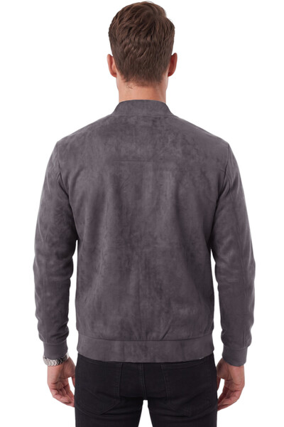 DeepSEA Erkek Slim Fit Likralı Füme Süet Ceket – Kırışmayan Ütü Gerektirmeyen Mevsimlik Mont 2504334