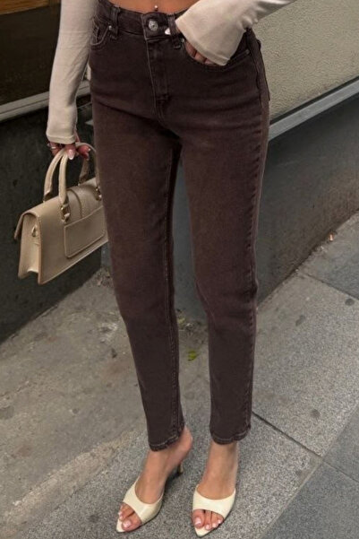 Balenbi Γυναικείο τζιν παντελόνι Mom Jean Lycra με ψηλή μέση που πλένεται, 12...