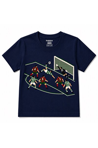 Rabona Fashion Football Bicycle Kick & Goal Graphic Kids T-Shirt