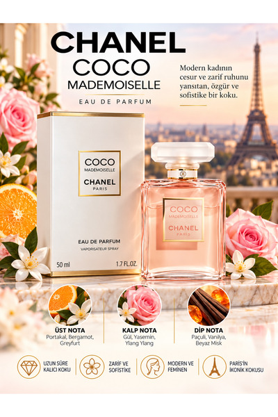 Chanel Coco Mademoiselle EDP Modern Odunsu Çiçeksi Kadın Parfümü 50 ml