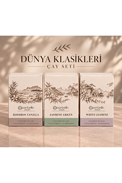 Conbella Dünya Klasikleri Çay Seti(Vanilyalı Rooibos Çayı+Yaseminli Yeşil Çay...