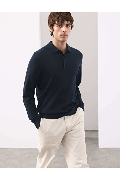 Marks & Spencer Autograph Merino Yünü Polo Yaka Kazak