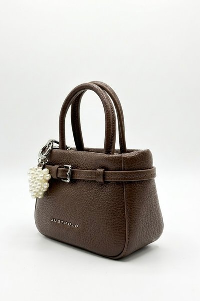 Just Polo Original Women's New Season Imported Heart Accessory Detailed Adjustable Strap Hand and Shoulder Bag Size:19X12 cm Rc10132