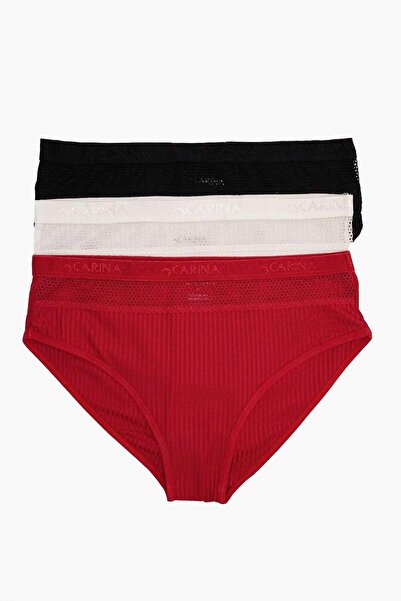 CARINA Karina Pack of 3 Viscose Brief Panties-Multicolored