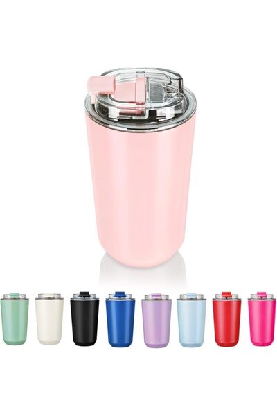 GENERAL Pureavel Stainless Steel 14oz Light Red Insulated Leak-Proof Tumbler