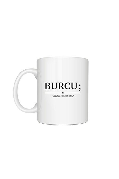 Mor Mürekkep Kişiye Özel İsim ve Anlamı Yazılı Baskılı Beyaz Kupa Bardak Finc...