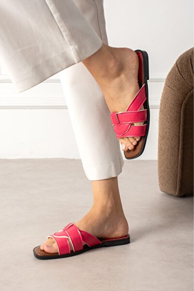 Roshin Shoes Νέα σεζόν γυναικείες παντόφλες με λεπτομέρεια από ταινία