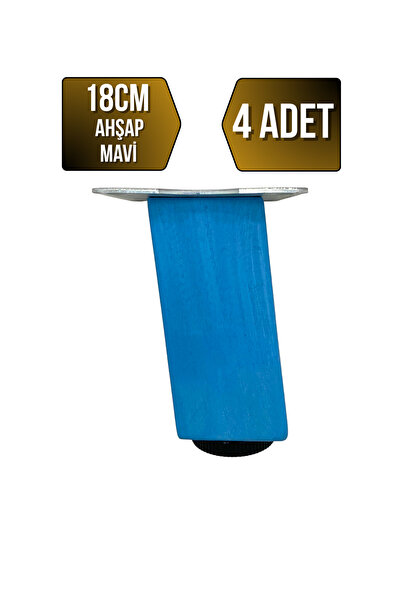 GOLDENWOODEN Klizni stol i noga za ormarić sa podesivim drvenim nogama (PLAVI...