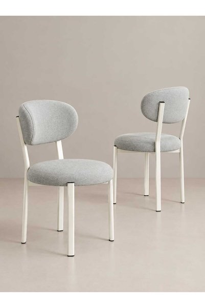 Metal Mutfak Sandalyesi, Yemek, Bahçe Kafe, Modern Sandalye Beyaz (1 Adet)