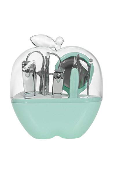OEM Manicure - Pedicure Care Set - Face in Green Apple Case - 9 pieces
